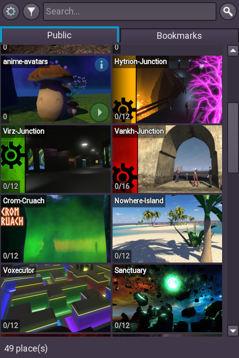 Screenshot of the work-in-progress QML Places app.